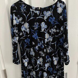 Tommy Hilfiger Black/Blue Floral Dress - Mint Condition - Size 12